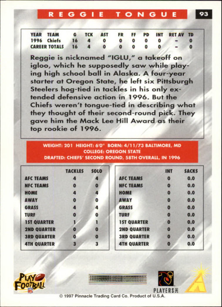 1997 Score Football "Main Set" Cards #1 to #200 Rookies and Veterans - Picture 175 of 311