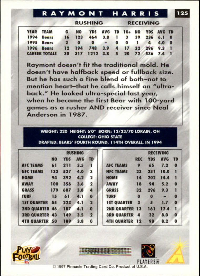 1997 Score Football "Main Set" Cards #1 to #200 Rookies and Veterans - Picture 215 of 311