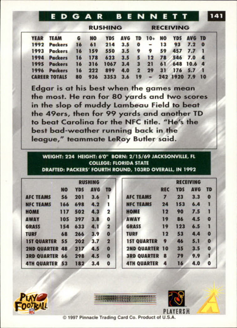 1997 Score Football "Main Set" Cards #1 to #200 Rookies and Veterans - Picture 241 of 311