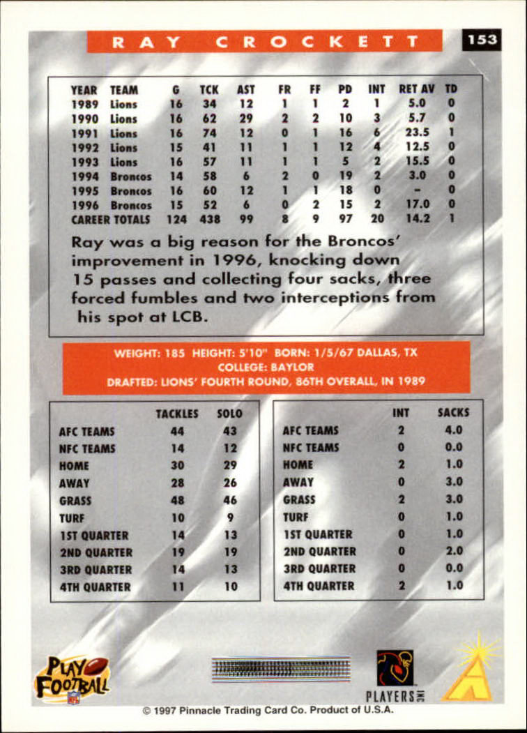 1997 Score Football "Main Set" Cards #1 to #200 Rookies and Veterans - Picture 251 of 311