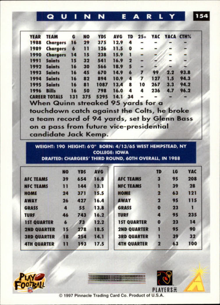 1997 Score Football "Main Set" Cards #1 to #200 Rookies and Veterans - Picture 253 of 311