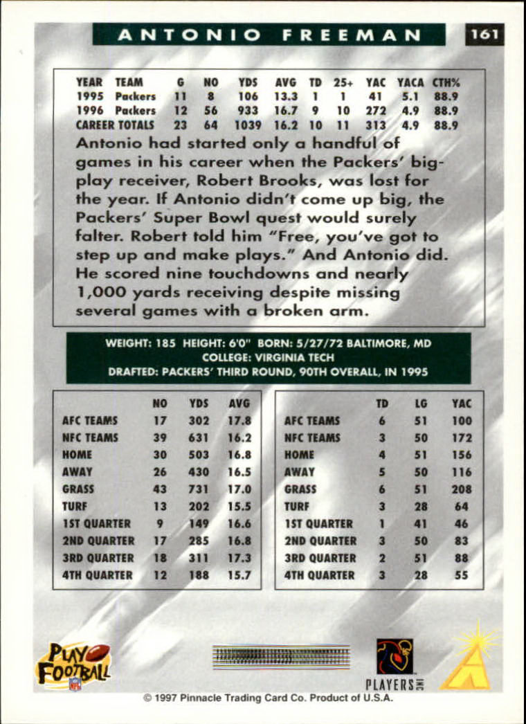 1997 Score Football "Main Set" Cards #1 to #200 Rookies and Veterans - Picture 261 of 311