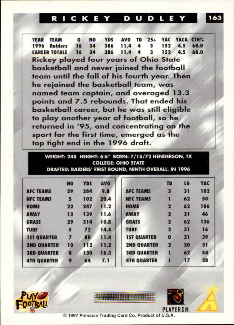 1997 Score Football "Main Set" Cards #1 to #200 Rookies and Veterans - Picture 265 of 311