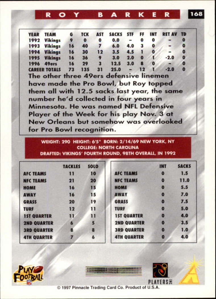 1997 Score Football "Main Set" Cards #1 to #200 Rookies and Veterans - Picture 275 of 311