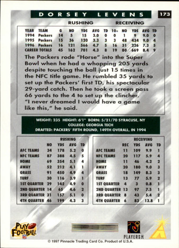 1997 Score Football "Main Set" Cards #1 to #200 Rookies and Veterans - Picture 281 of 311