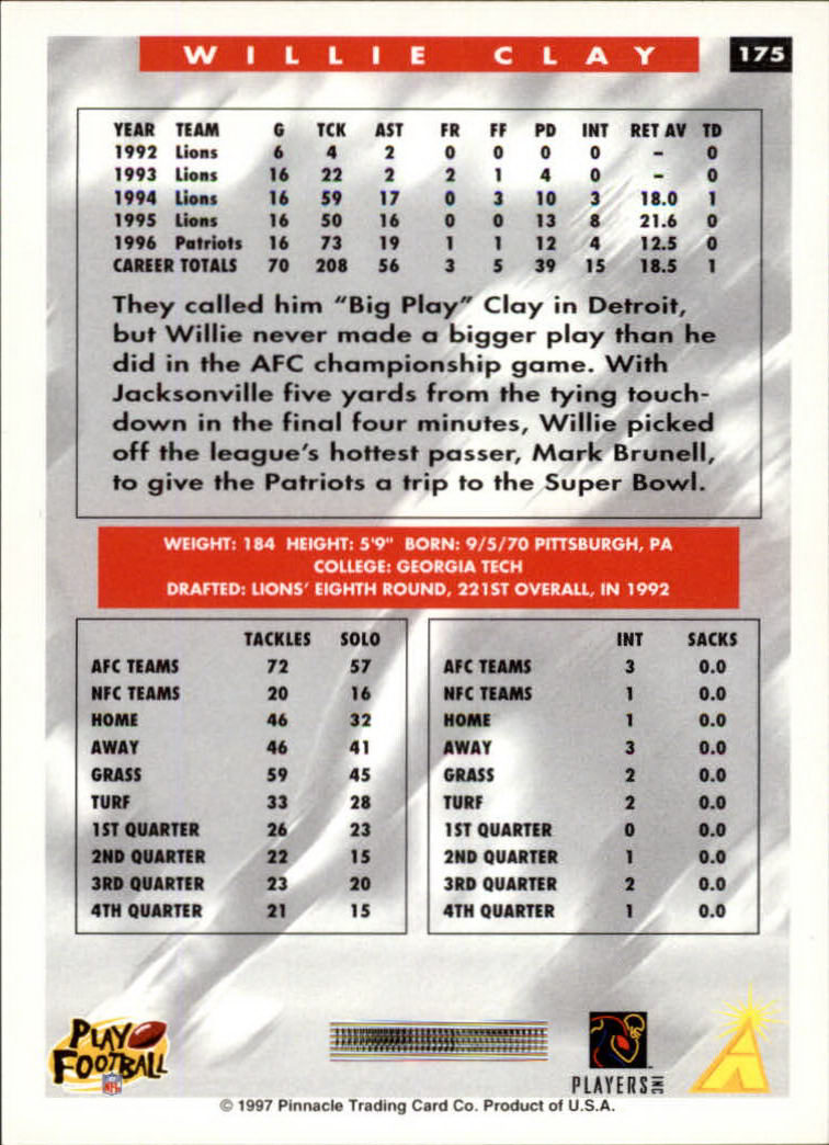 1997 Score Football "Main Set" Cards #1 to #200 Rookies and Veterans - Picture 285 of 311