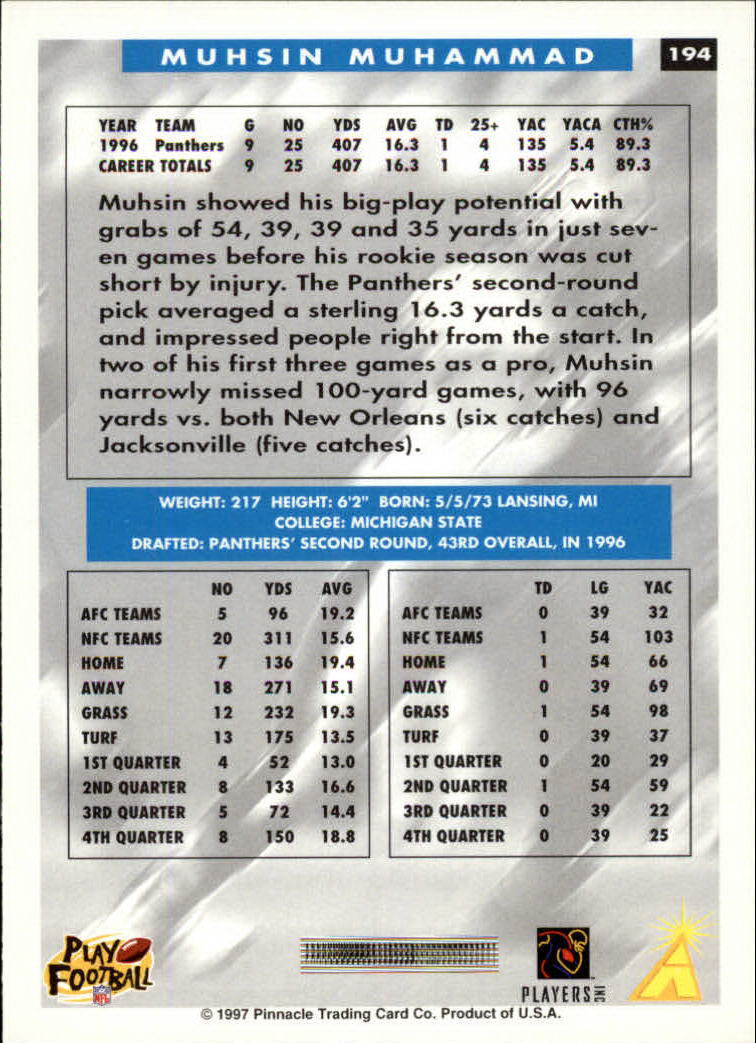 1997 Score Football "Main Set" Cards #1 to #200 Rookies and Veterans - Picture 307 of 311