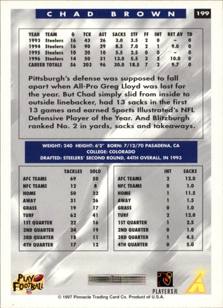 1997 Score Football "Main Set" Cards #1 to #200 Rookies and Veterans - Picture 309 of 311