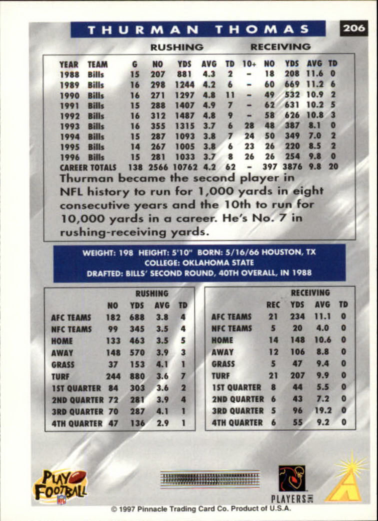 1997 Score Football "Main Set" Cards #201 to #330 Rookies and Veterans - Picture 11 of 249