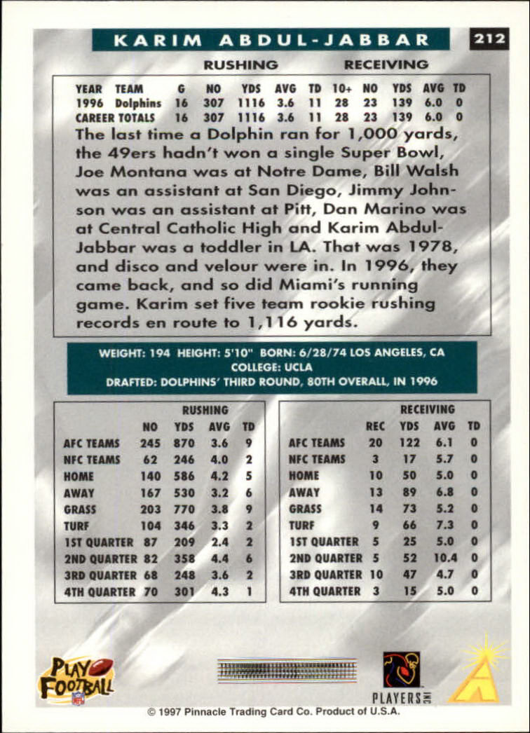 1997 Score Football "Main Set" Cards #201 to #330 Rookies and Veterans - Picture 23 of 249