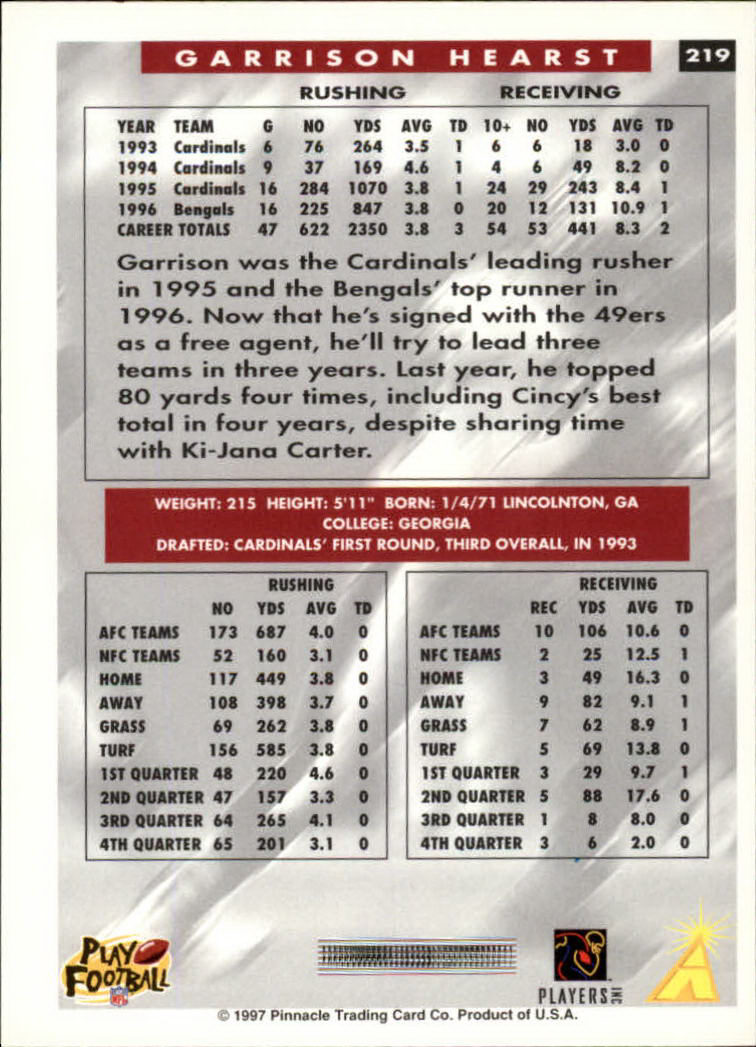 1997 Score Football "Main Set" Cards #201 to #330 Rookies and Veterans - Picture 37 of 249