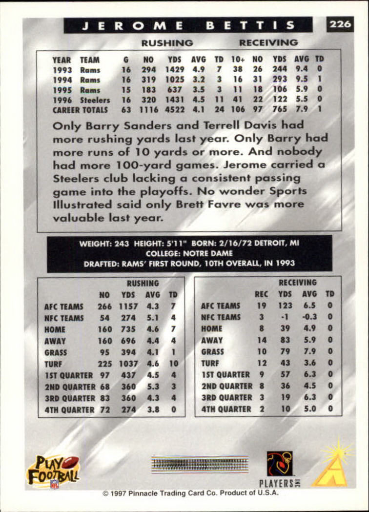 1997 Score Football "Main Set" Cards #201 to #330 Rookies and Veterans - Picture 51 of 249