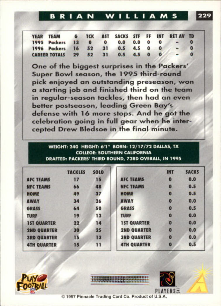 1997 Score Football "Main Set" Cards #201 to #330 Rookies and Veterans - Picture 55 of 249