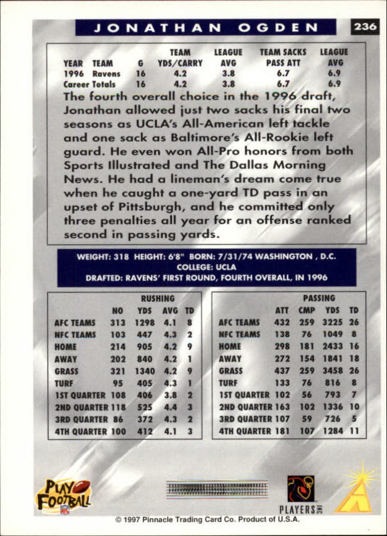1997 Score Football "Main Set" Cards #201 to #330 Rookies and Veterans - Picture 69 of 249