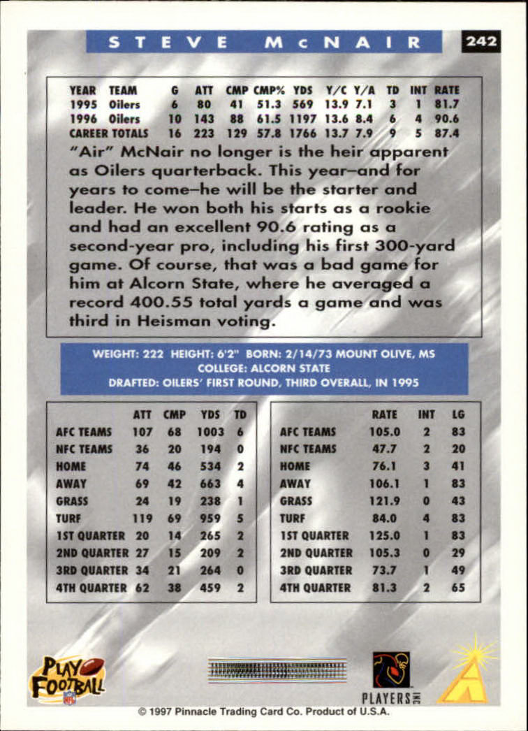 1997 Score Football "Main Set" Cards #201 to #330 Rookies and Veterans - Picture 79 of 249