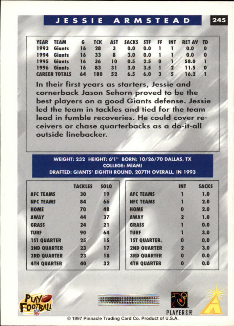 1997 Score Football "Main Set" Cards #201 to #330 Rookies and Veterans - Picture 83 of 249
