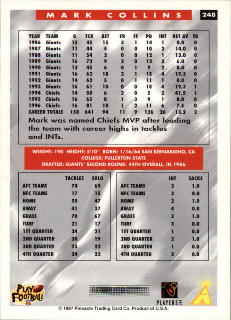 1997 Score Football "Main Set" Cards #201 to #330 Rookies and Veterans - Picture 89 of 249