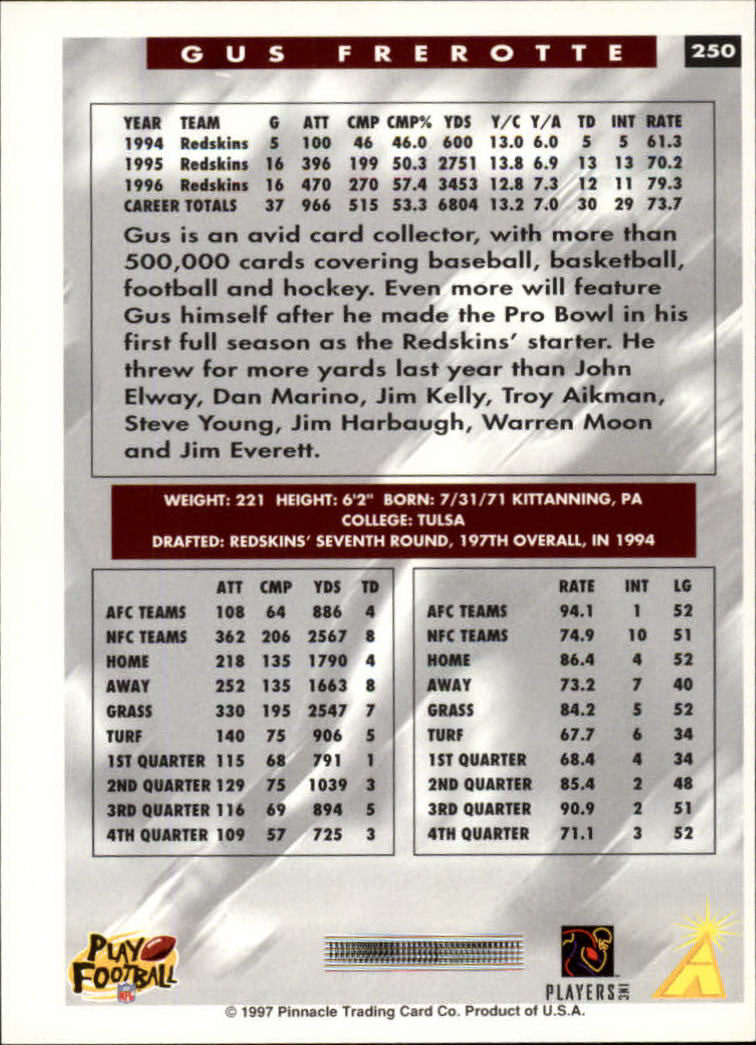 1997 Score Football "Main Set" Cards #201 to #330 Rookies and Veterans - Picture 93 of 249