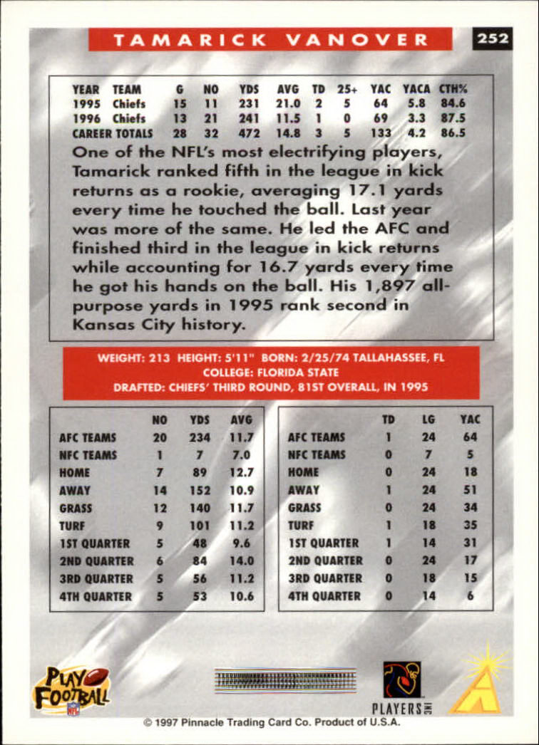 1997 Score Football "Main Set" Cards #201 to #330 Rookies and Veterans - Picture 97 of 249