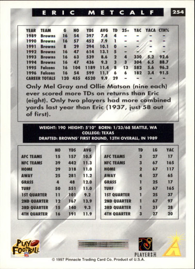 1997 Score Football "Main Set" Cards #201 to #330 Rookies and Veterans - Picture 101 of 249