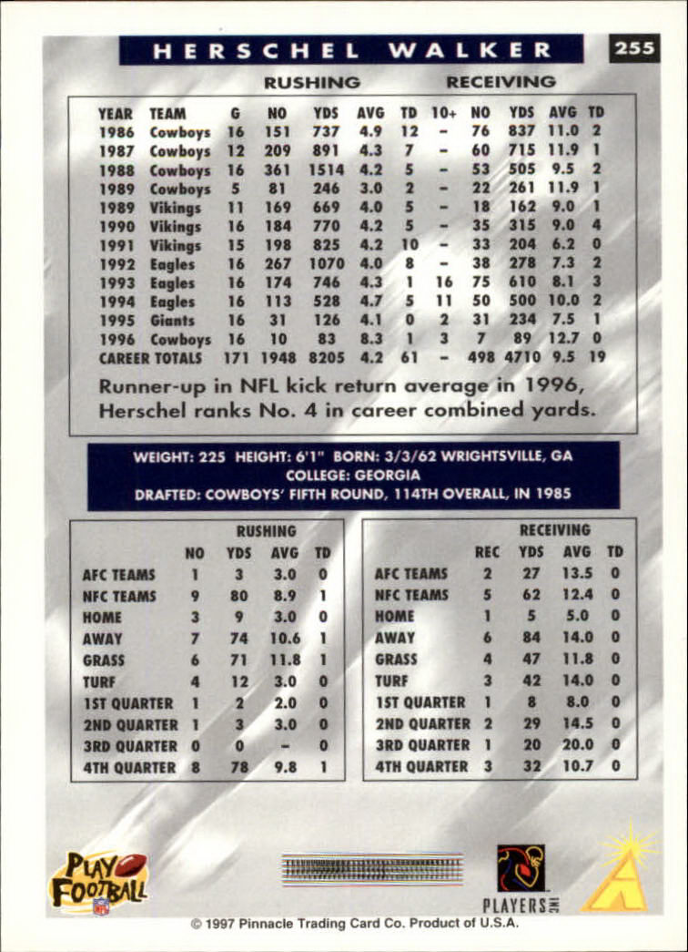 1997 Score Football "Main Set" Cards #201 to #330 Rookies and Veterans - Picture 103 of 249