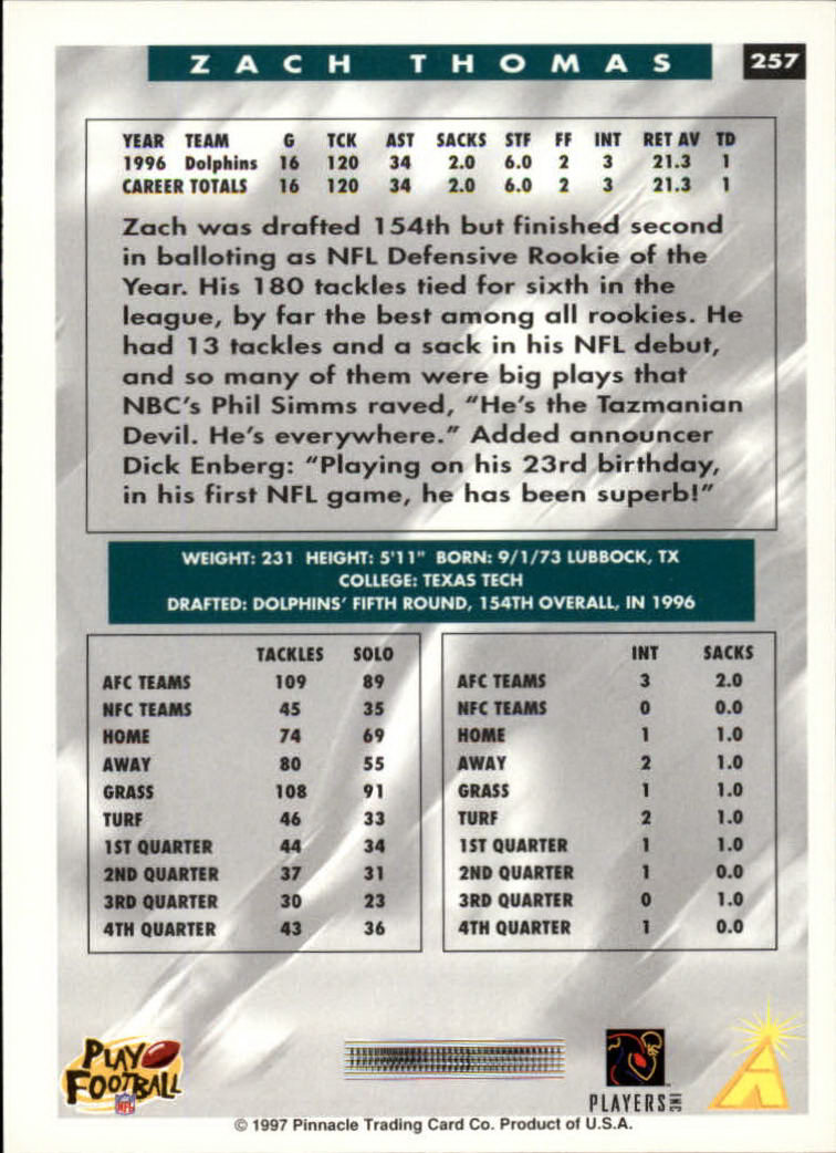 1997 Score Football "Main Set" Cards #201 to #330 Rookies and Veterans - Picture 107 of 249