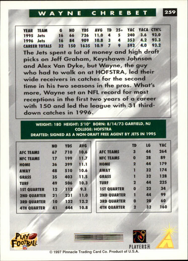 1997 Score Football "Main Set" Cards #201 to #330 Rookies and Veterans - Picture 111 of 249