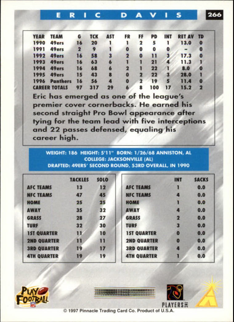1997 Score Football "Main Set" Cards #201 to #330 Rookies and Veterans - Picture 125 of 249