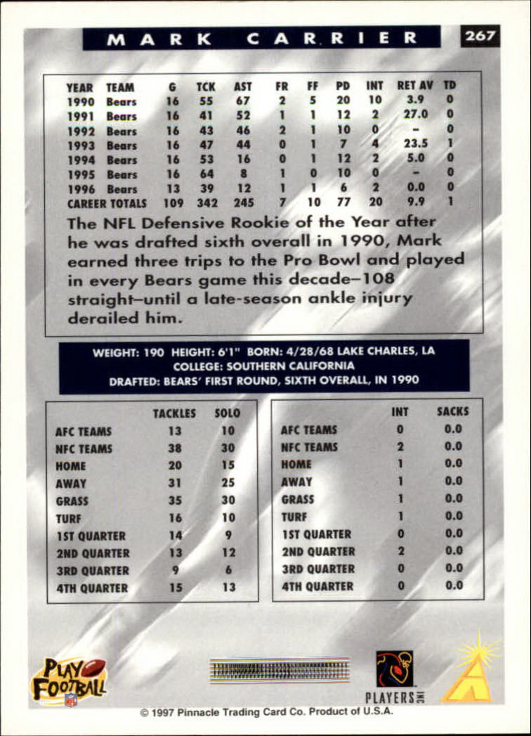 1997 Score Football "Main Set" Cards #201 to #330 Rookies and Veterans - Picture 127 of 249