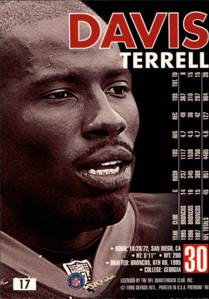 1998 SkyBox Premium Football Card Pick - Picture 35 of 426