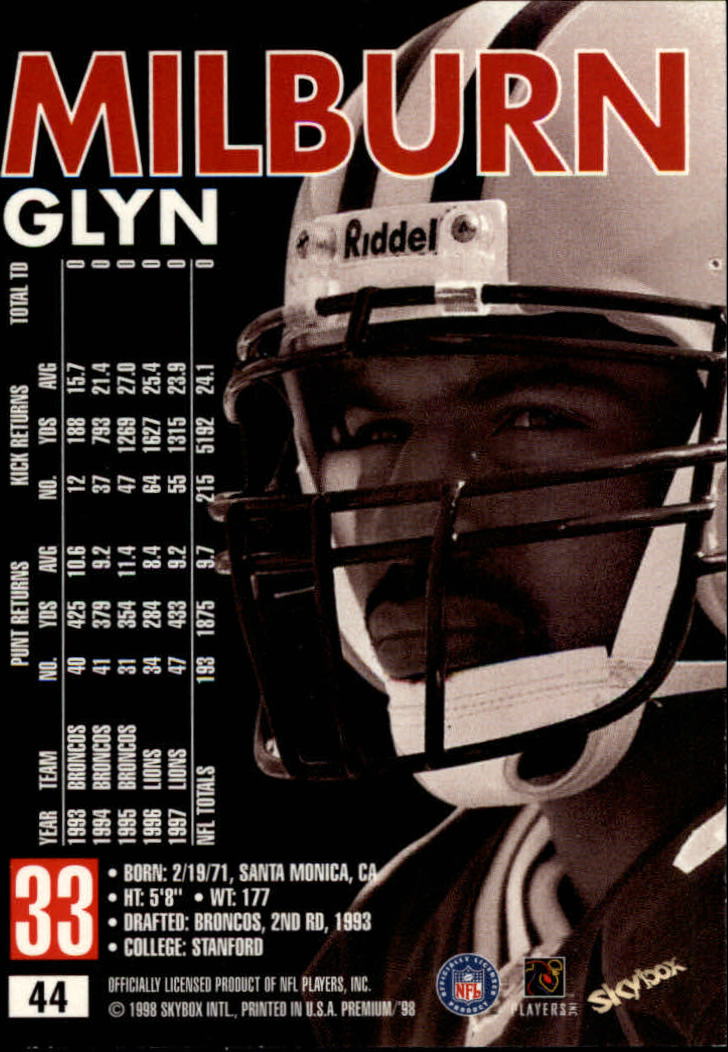 1998 SkyBox Premium Football Card Pick - Picture 89 of 426