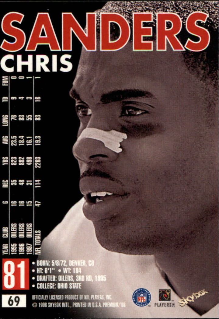 1998 SkyBox Premium Football Card Pick - Picture 137 of 426