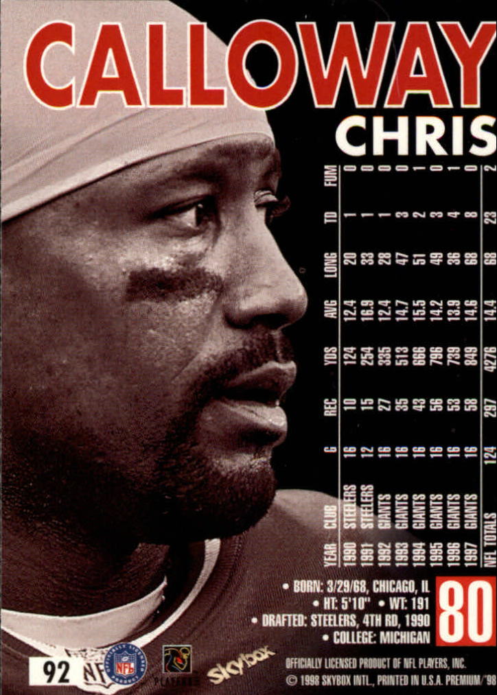 1998 SkyBox Premium Football Card Pick - Picture 183 of 426