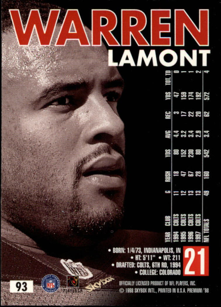 1998 SkyBox Premium Football Card Pick - Picture 185 of 426