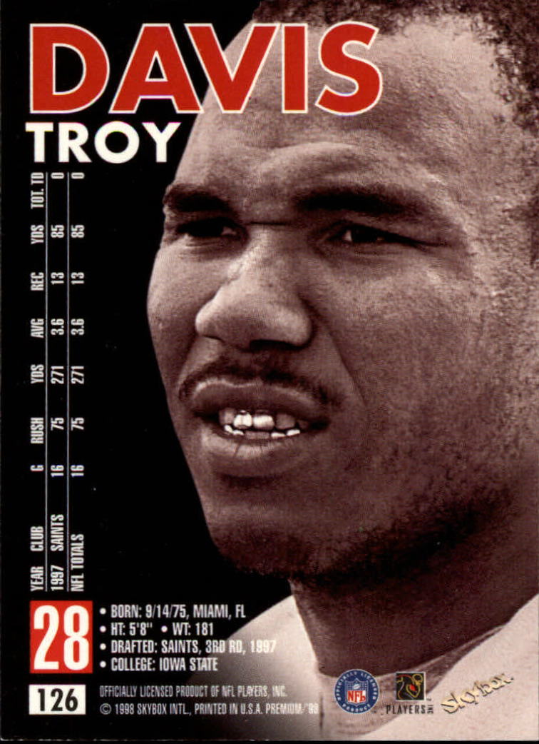 1998 SkyBox Premium Football Card Pick - Picture 251 of 426