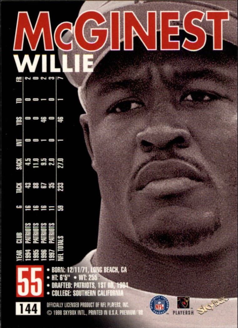 1998 SkyBox Premium Football Card Pick - Picture 287 of 426