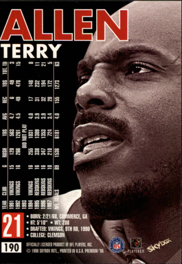 1998 SkyBox Premium Football Card Pick - Picture 379 of 426