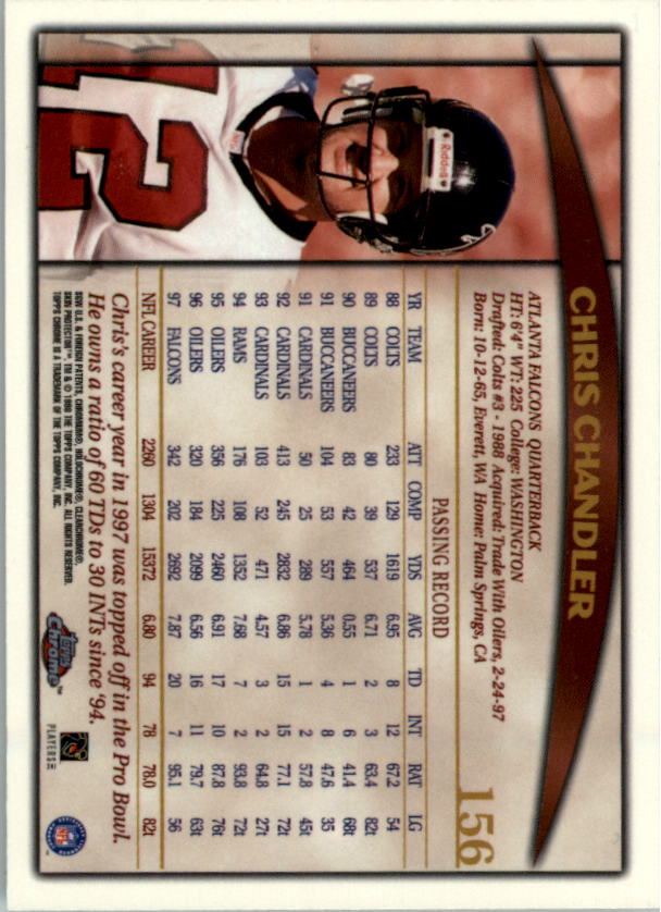 B1098- 1998 Topps Chrome FB Card #s 1-165 +Inserts -You Pick- 15+ FREE US SHIP