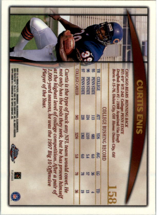 B1098- 1998 Topps Chrome FB Card #s 1-165 +Inserts -You Pick- 15+ FREE US SHIP