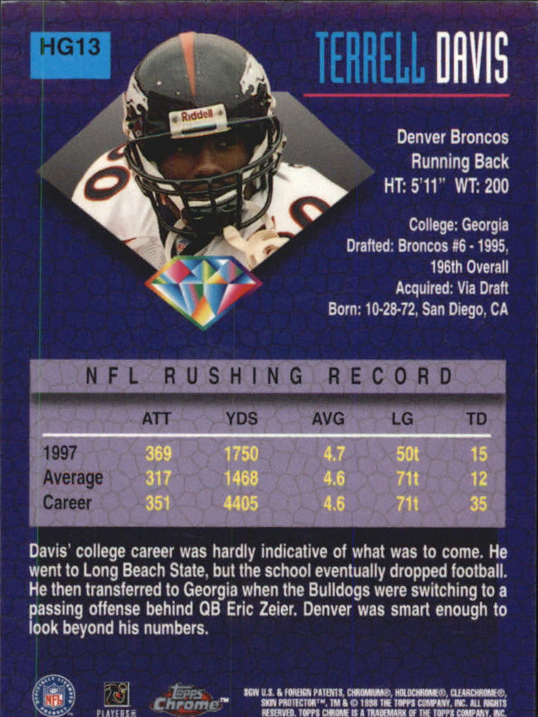 B1098- 1998 Topps Chrome FB Card #s 1-165 +Inserts -You Pick- 15+ FREE US SHIP