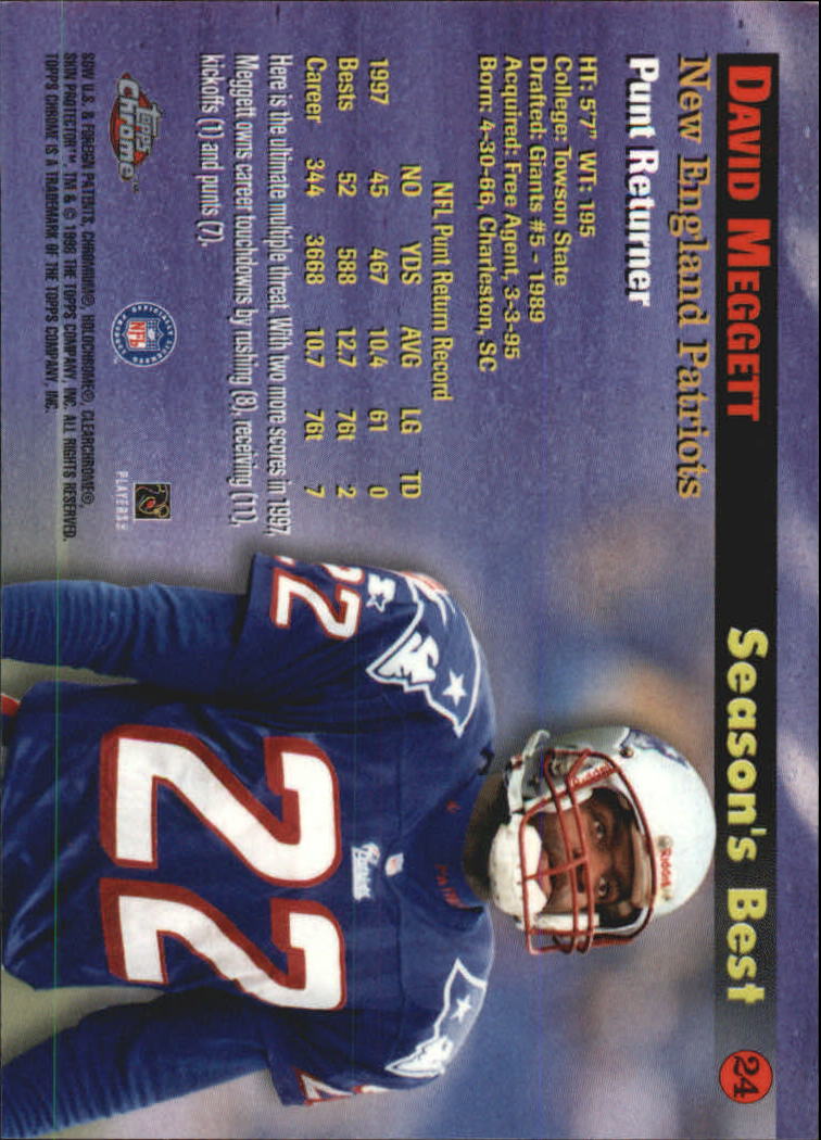 B1098- 1998 Topps Chrome FB Card #s 1-165 +Inserts -You Pick- 15+ FREE US SHIP