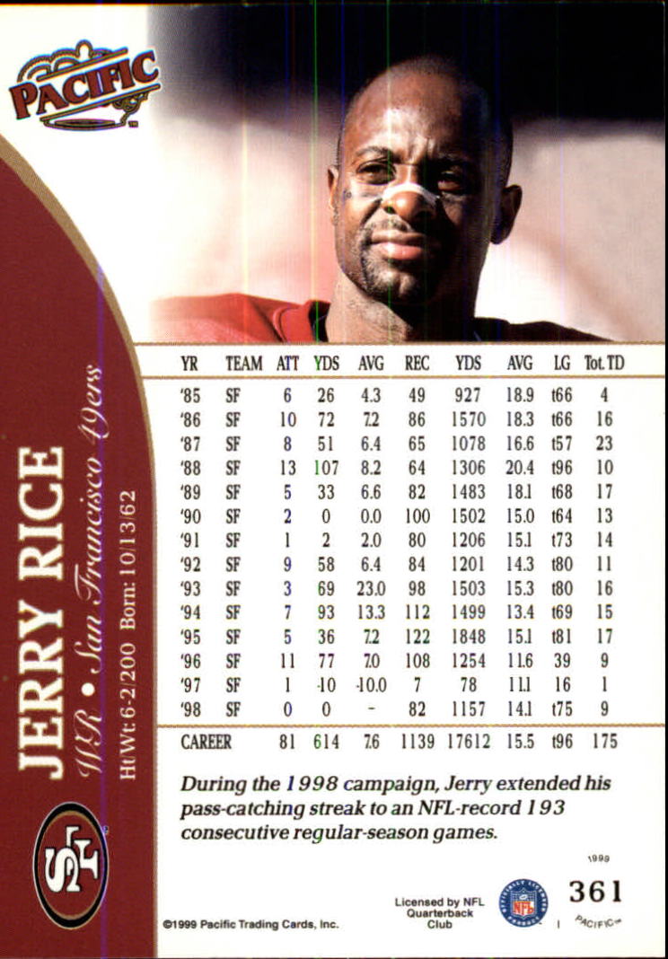 1999 Pacific Football Card Pick