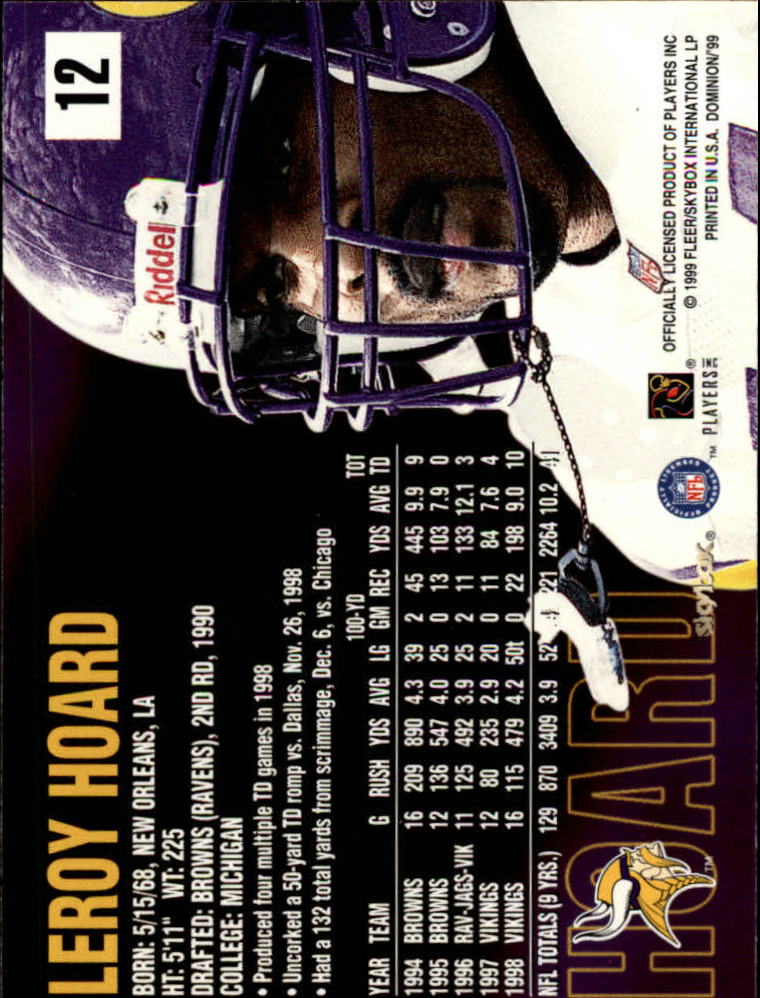 1999 SkyBox Dominion Football Card Pick