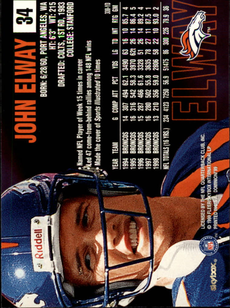 1999 SkyBox Dominion Football Card Pick