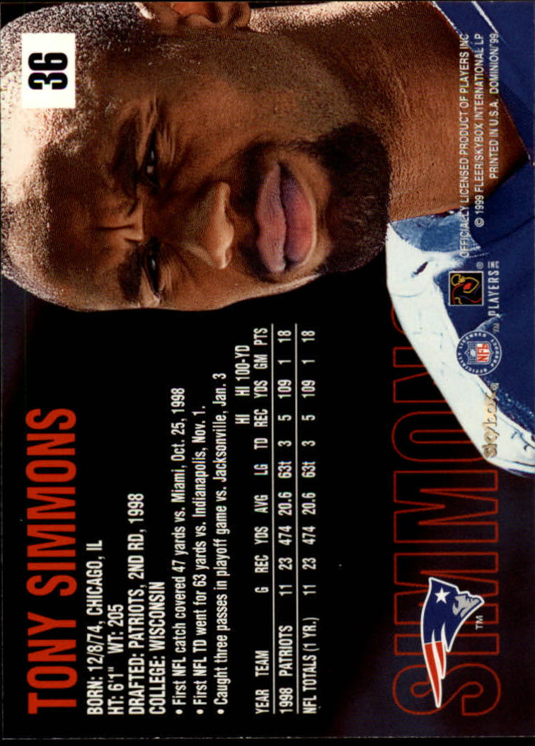 1999 SkyBox Dominion Football Card Pick