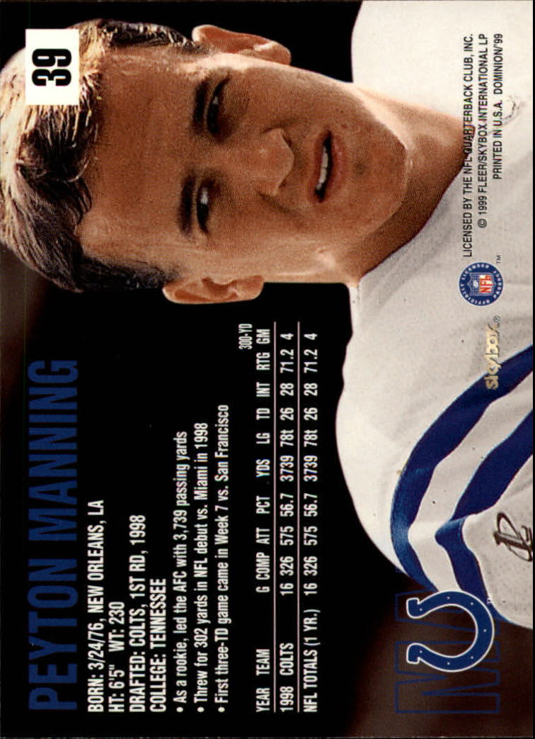 1999 SkyBox Dominion Football Card Pick