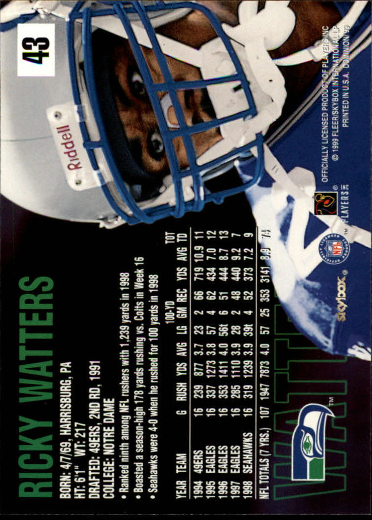 1999 SkyBox Dominion Football Card Pick