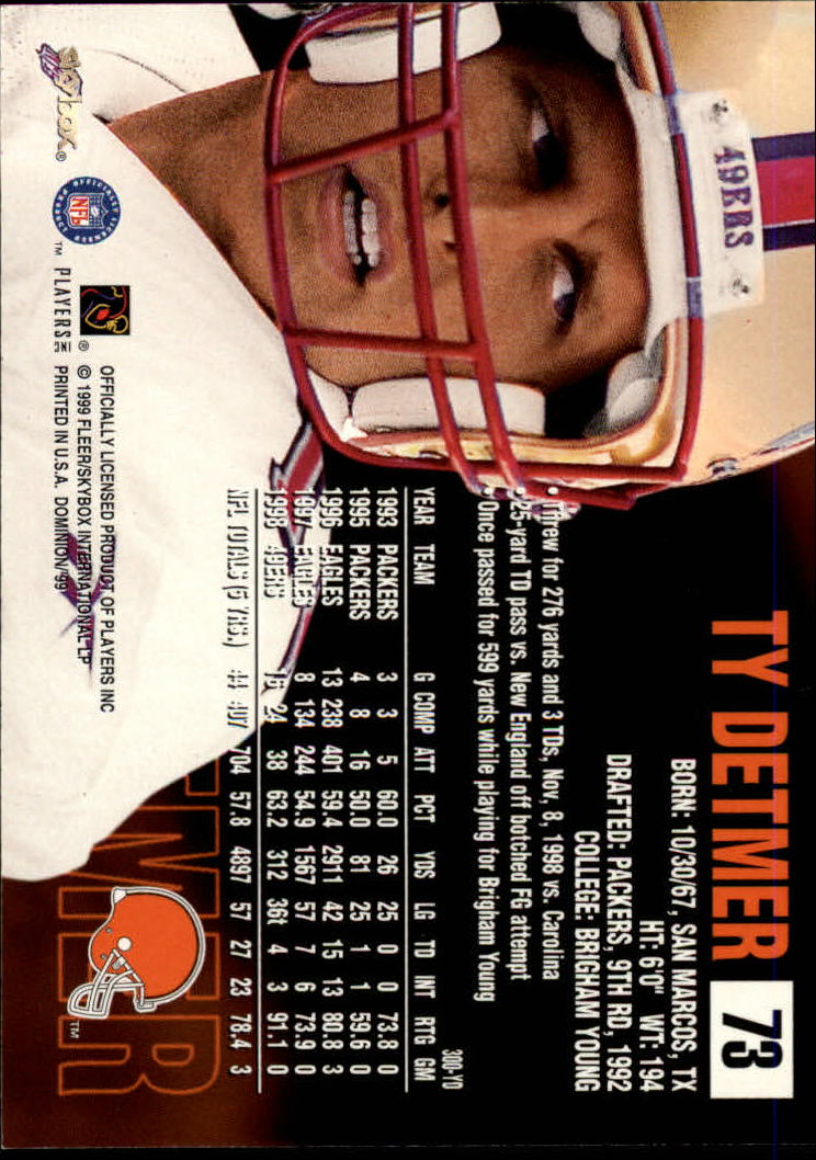 1999 SkyBox Dominion Football Card Pick