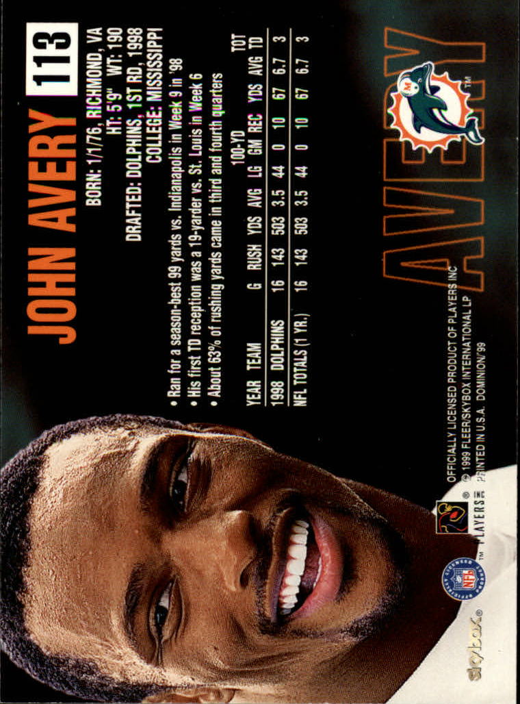 1999 SkyBox Dominion Football Card Pick