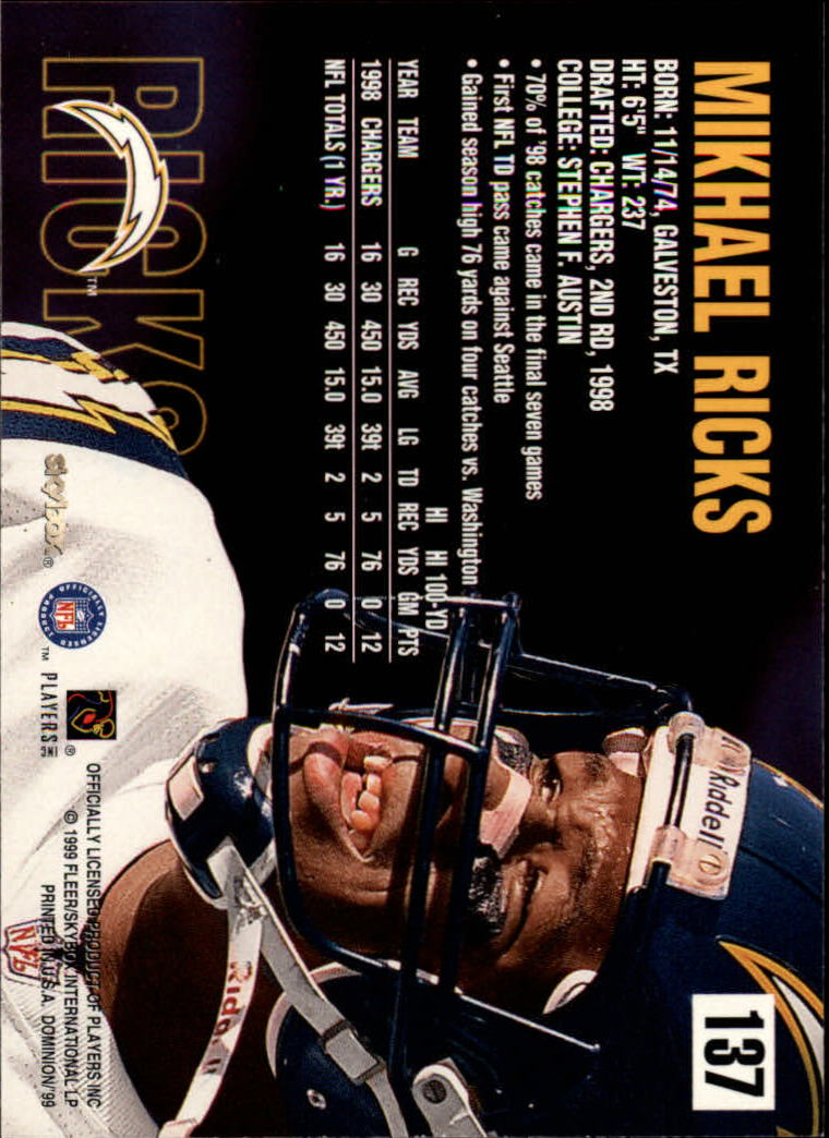 1999 SkyBox Dominion Football Card Pick